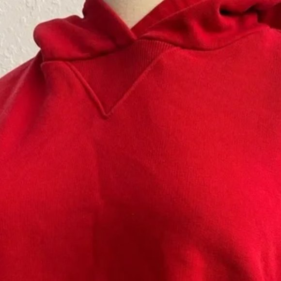 Red size medium LS Hoodie sweatshirt long sleeve cropped - Picture 4 of 4